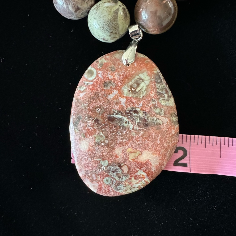 NWOT Jasper Necklace with 925 Clasp - Picture 5 of 9